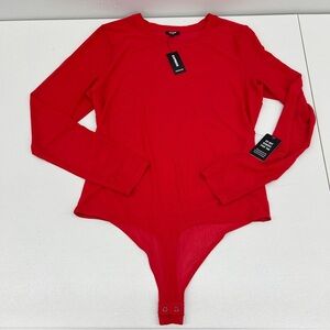 Express Fitted Red Sheer Top size L